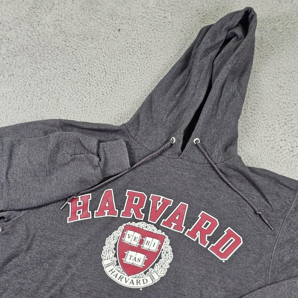 Harvard Hoodie Mens Small Gray Champion ECO Pullover Sweatshirt College Logo‎